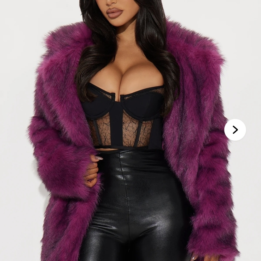 Fashion Nova Vibrant Purple Teddy Jacket